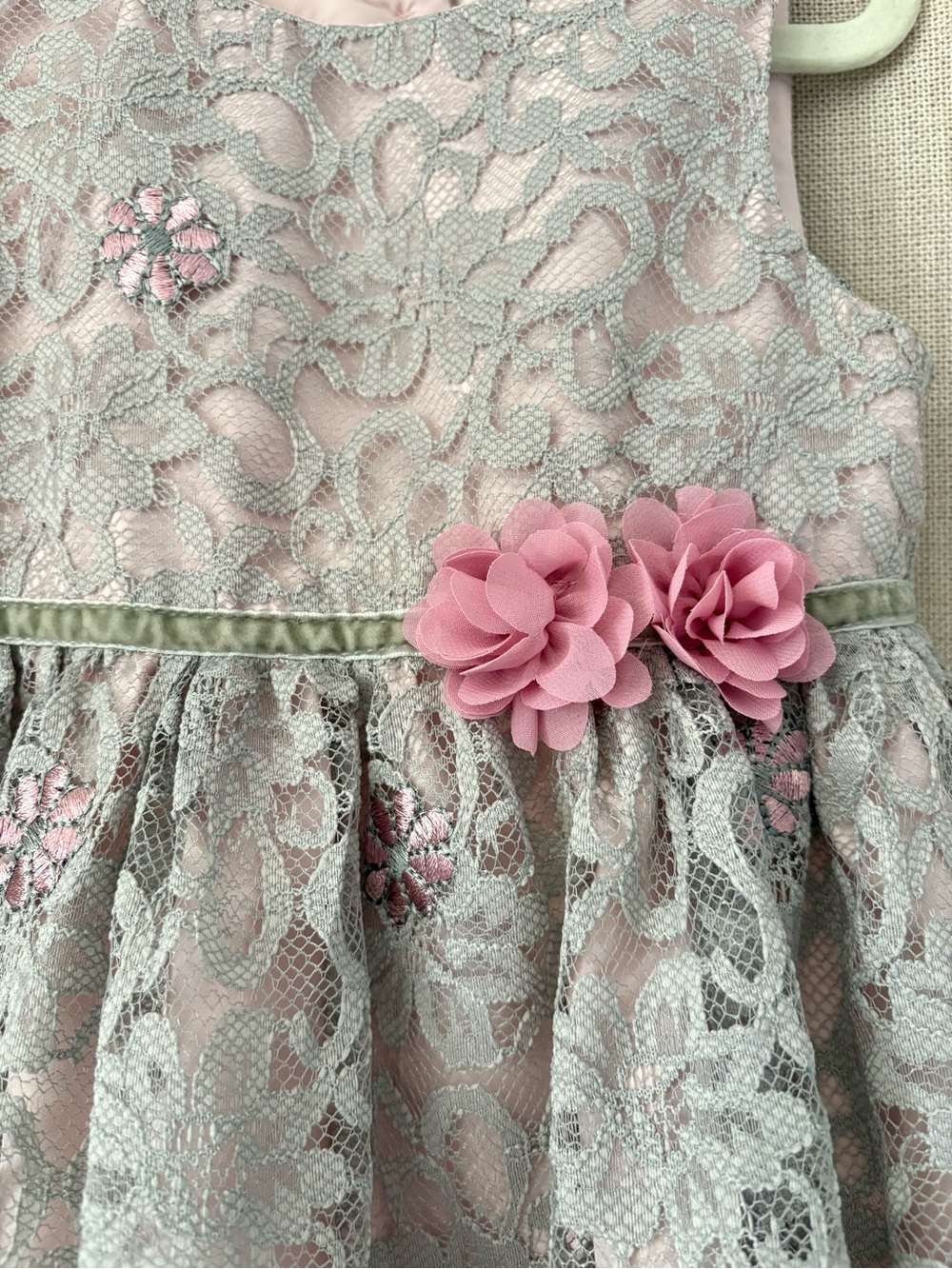 Laura Ashley London Lace Floral Special Occasion Dress size 24 months - Picture 3 of 4